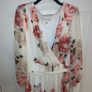 Floral Faux Wrap Dress